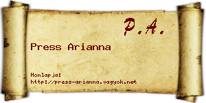 Press Arianna névjegykártya